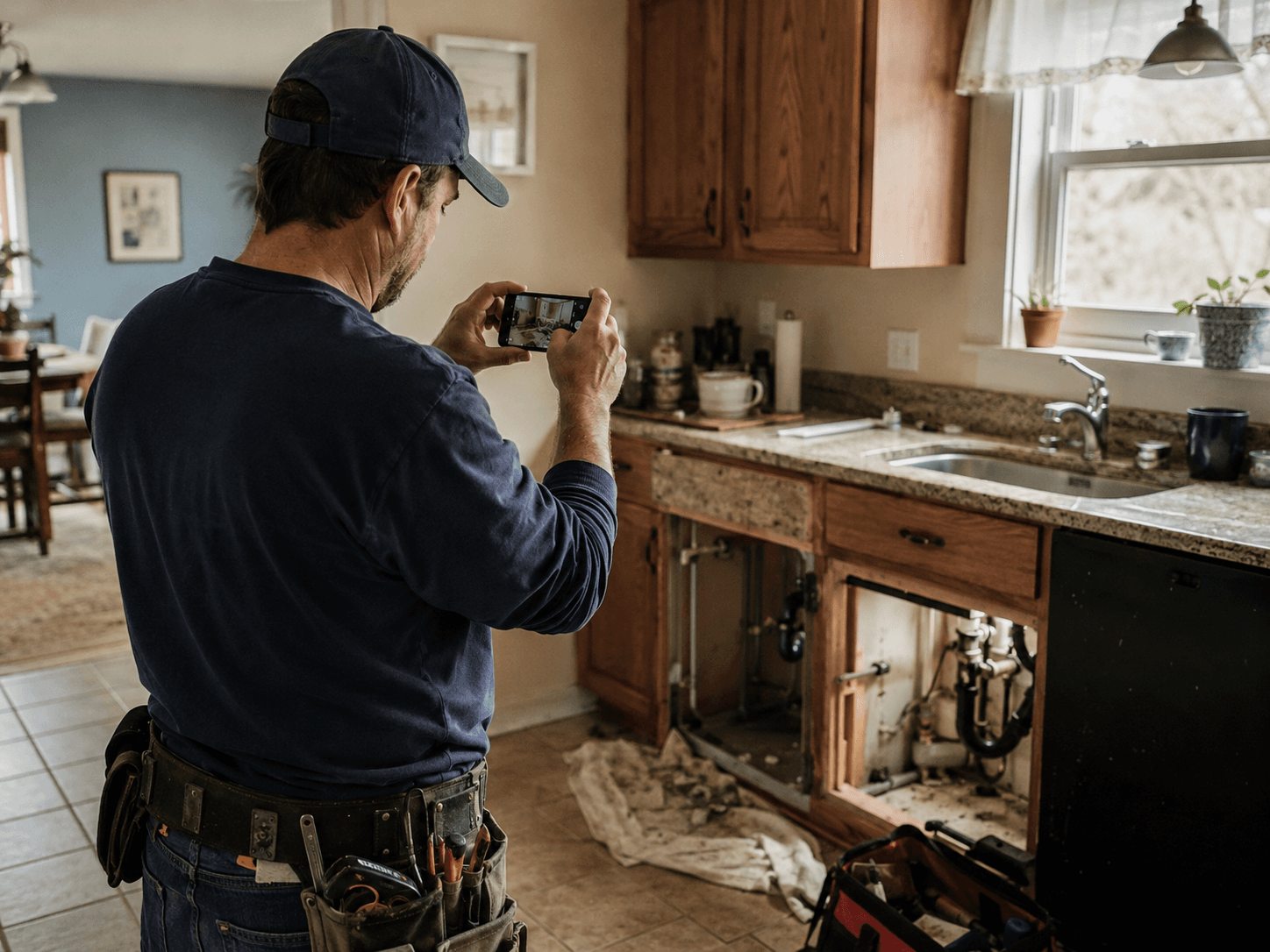 Tech capturing a job on site