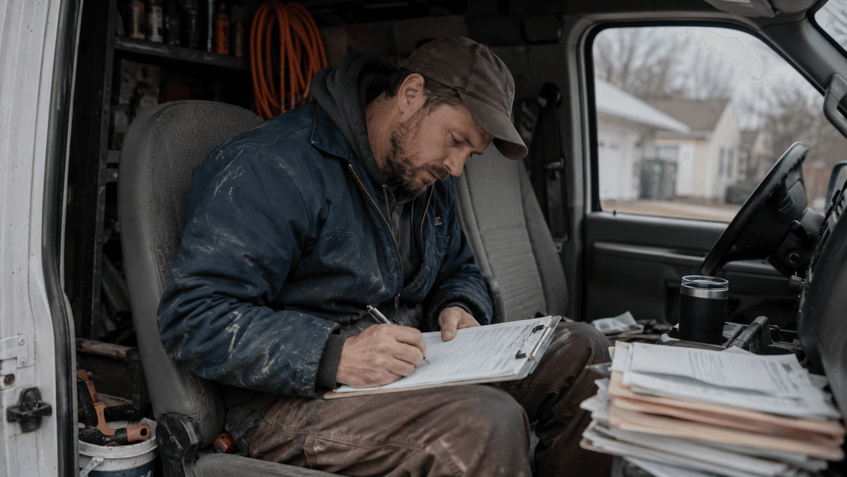 Handyman on a job site